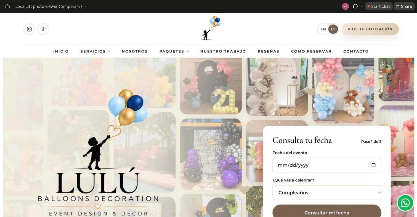 The same homepage in Spanish