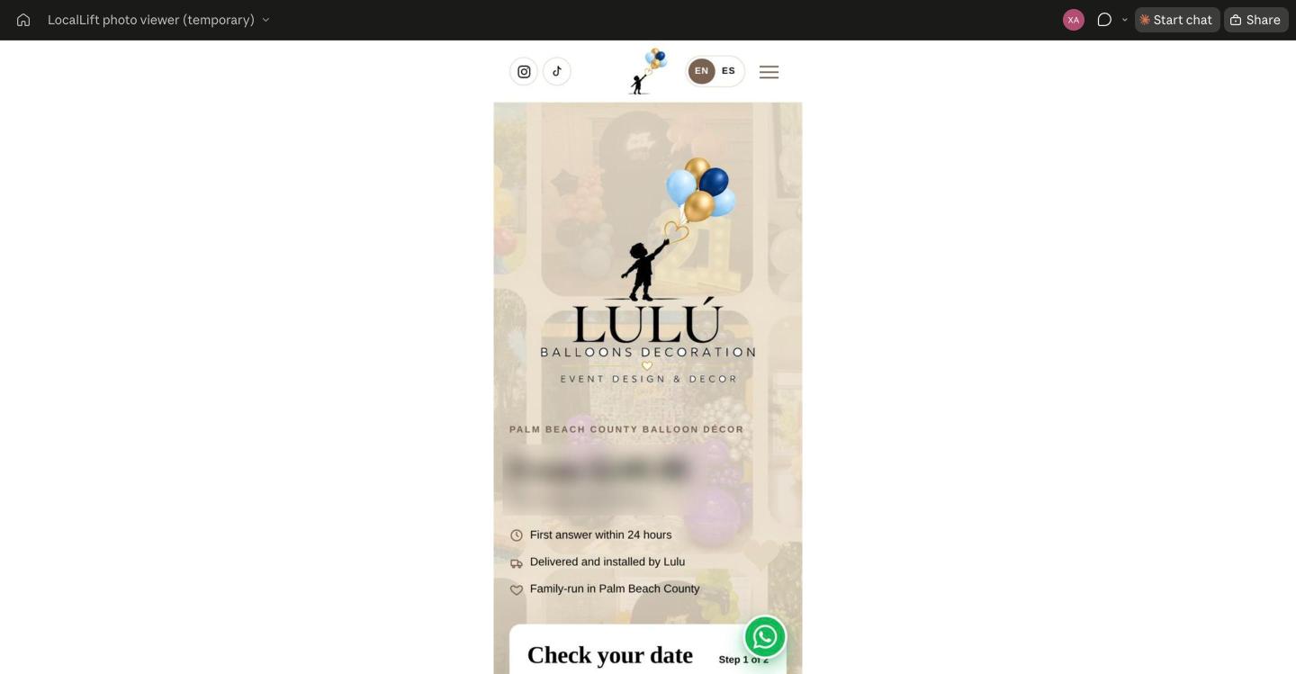 Lulu Balloons website on a phone